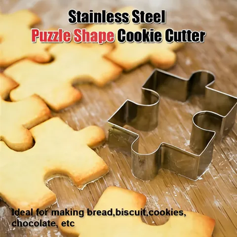 Tagliabiscotti a Puzzle in Acciaio Inossidabile Strumento da Forno Stampo per Fondant Forma Geometrica Classica