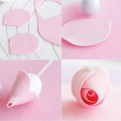 Set di Stampi per Fondant in Petali di Rosa in Acciaio Inossidabile Forma a Goccia Strumenti per Decorare Torte