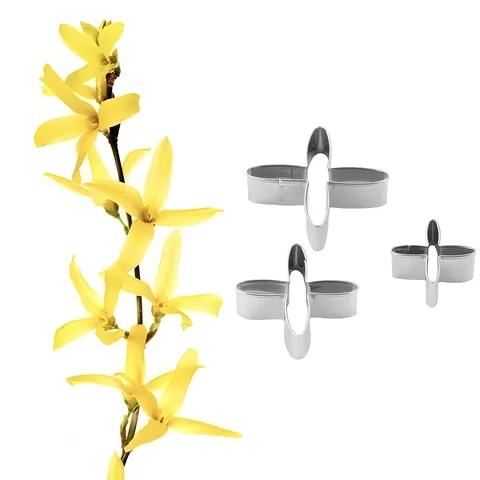 Stainless Steel Forsythia Petal Cake Mold Fondant Cookie Cutter Baking Decoration Tool Kitchen Pastry Mold Set