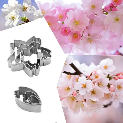 Stainless Steel Cherry Blossom Petal Fondant Cake Decorating Mold Baking Tool Kitchen Biscuit Cookie Cutter Set