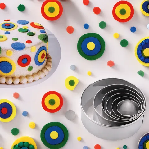 Tagliabiscotti Rotondo in Acciaio Inossidabile Torta Biscotto Fondant Stampo Pasticceria Fai da Te Strumento Cottura Metallo Anello