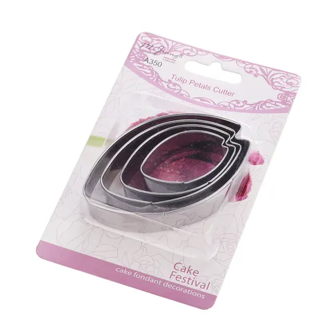 Set di Stampi Tagliafiori in Zucchero Inglese in Acciaio Inossidabile Tulipano Utensile da Forno per Decorare Torte Fondant DIY