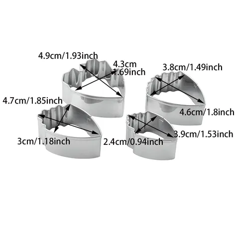 Stainless Steel Peony Flower Petal Fondant Cake Mold Four Piece Set Sugar Flower Pastry Decorating Baking Tools