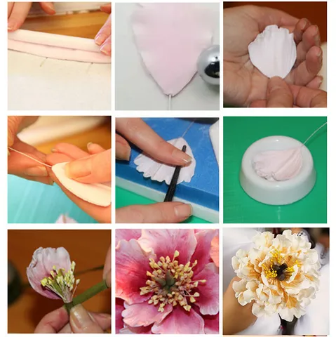 Set di Stampie Tagliatori per Torte a Forma di Petalo di Fiore di Peonia in Acciaio Inossidabile Strumento di Cottura Fondant