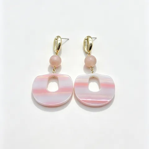 Retro Geometric Resin Drop Earrings Ins Style Stainless Steel Post Statement Jewelry For Women Party