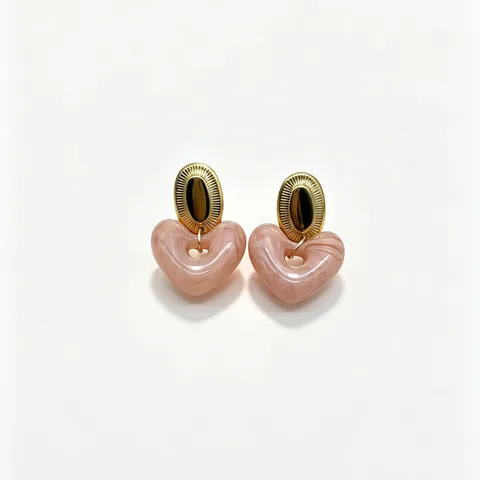 Fashion Colorful Heart Resin Earrings With Stainless Steel Earpost Sweet Love Shape Dangle Earrings Women Jewelry Gift