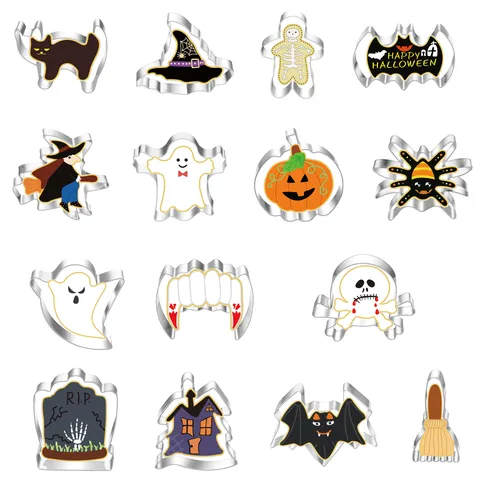 Set di Tagliabiscotti di Halloween in Acciaio Inossidabile Zucca Fantasma Pipistrello