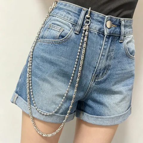 Punk Multi-Layer Metal Waist Chain Feather Pendant Hip Hop Body Chain Trendy Pants Chain For Women Men Fashion Jewelry