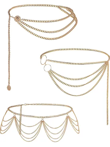 Vintage Punk Sunflower Metal Waist Chain Multi Layer Body Chain For Women Fashion Casual Party Jewelry Accessory