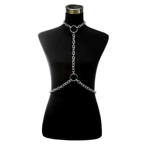 Punk Style Metal O-Ring Body Chain For Women Sexy Waist Chain Multi-Layer Harness Body Jewelry Fashion Accessories