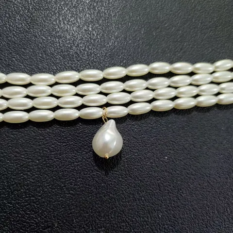 Vintage Multi-Layer Artificial Pearl Necklace For Women Gold Silver Plated Chain Choker Jewelry