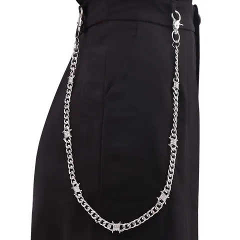 Punk Barbed Wire Pants Chain Hip Hop Metal Waist Chain Gothic Chain Jewelry Accessories For Men And Women