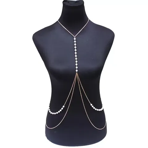 Vintage Punk Multi-Layer Waist Chain For Women Alloy Artificial Pearl Tassel Body Chain Fashion Jewelry