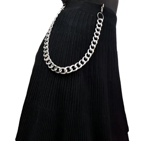 Punk Chunky Metal Waist Chain Body Chain Pants Chain For Women Adjustable Layered Waistband Fashion Jewelry