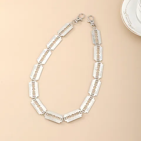 Punk Metal Klinge Taillenkette Hip Hop Hosenkette Silber Körperschmuck Streetwear Accessoires Für Männer Und Frauen
