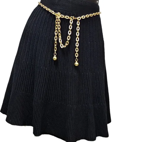European American Retro Punk Multi Layer Metal Waist Chain Fashion Body Chain Dress Accessories For Women Party