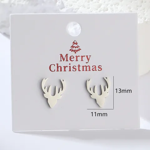 Orecchini a Bottone con Corna di Alce in Acciaio Inossidabile Carino Gioiello per Orecchio di Cervo di Natale per Donne e Ragazze Regalo di Festa