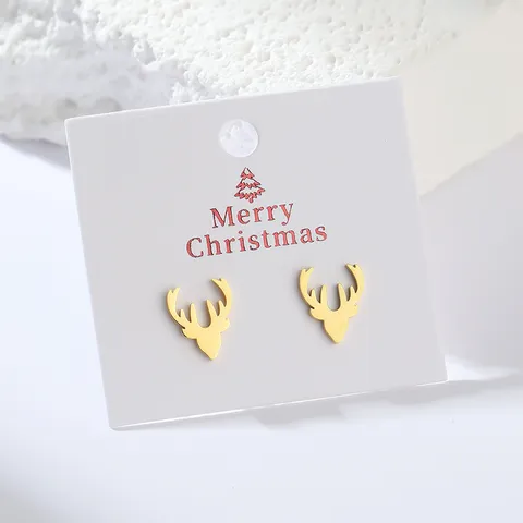 Orecchini a Bottone con Corna di Alce in Acciaio Inossidabile Carino Gioiello per Orecchio di Cervo di Natale per Donne e Ragazze Regalo di Festa
