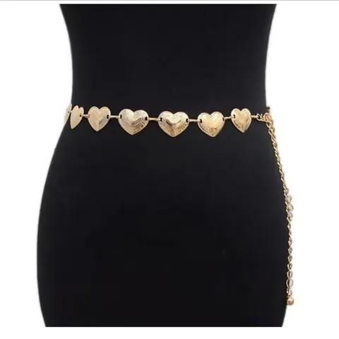Women Fashion Retro Punk Metal Heart And Butterfly Waist Chain Adjustable Body Chain Party Jewelry Accessories For Dress