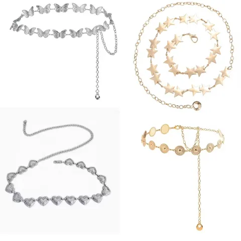 European American Fashion Metal Waist Chain Sexy Hot Girl Adjustable Body Chain Waist Jewelry For Women