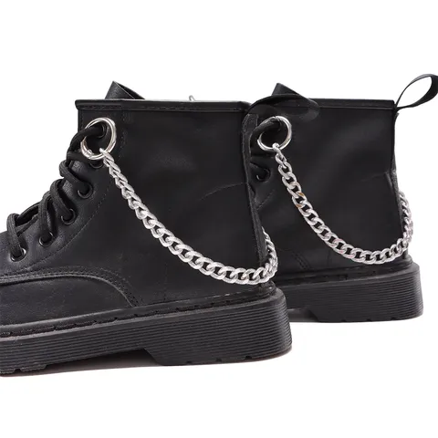 Silver Metal Shoe Chain Multi Layer Trendy Shoe Buckle Charm Boots Decoration Accessories