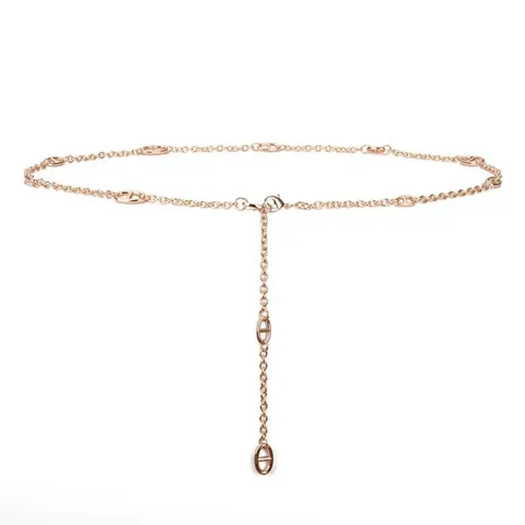 European American Fashion Metal Waist Chain Women Personalized Pig Nose Buckle Body Chain Belt Jewelry