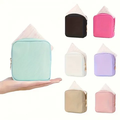 Tragbare Damenbinden Aufbewahrungstasche Wasserdicht Polyester Reißverschluss Tasche Niedlich Kosmetik Make-up Organizer Tasche Für Damen Reisen