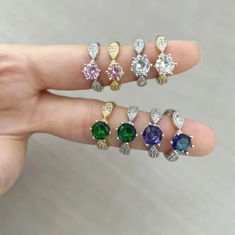 Luxuriöser Kupfer Strass Blatt Offener Ring Für Damen Verstellbar Glänzender Modeschmuck Fingerring Elegantes Bankett Geschenk