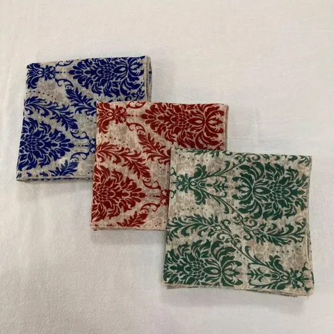 Vintage Floral Cotton Linen Small Square Scarf Fashion Versatile Neck Scarf For Women