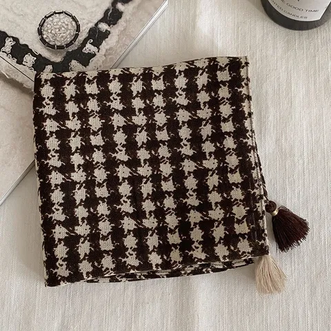 Vintage Print Square Scarf Women Fashion Commuting Headband Bag Scarf Elegant Neck Scarf