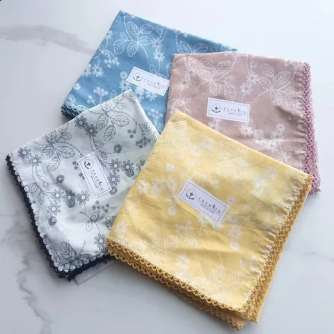 Retro Bloemen Katoenen Vierkante Sjaal Vrouwen Vintage Bedrukte Hoofddoek Haarband Hoofdwikkel Lente Decoratieve Sjaal Accessoire