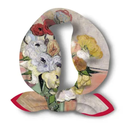 Women's Vintage Van Gogh Oil Painting Floral Satin Scarf Retro Art Print Small Square Scarf Hair Band Neck Scarf