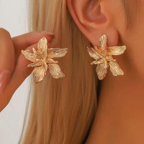 Orecchini in Metallo a Forma di Ventaglio Asimmetrico Geometrico Vintage Francese per Donna Eleganti Orecchini a Goccia in Lega di Perle Artificiali Strass Gioielli