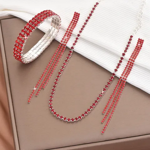 Moderna Set Koliye Choker Vrachióli Skoularíkia apo Stras Gynaíkes Polyteleí Set Kosimáton Krystállou