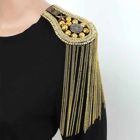 Spalline con Nappe in Metallo alla Moda Strass Vestito Catene da Spalla Vintage Distintivo Accessori per Abbigliamento per Donne Uomini