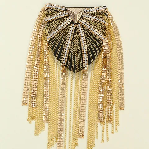 Spalline con Nappe in Metallo alla Moda Lega di Zinco Strass Spille da Spalla Abito Vintage Accessori