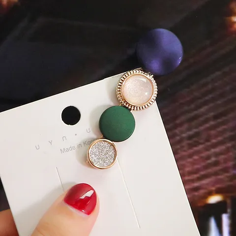 Korean Style Macaron Color Hair Clips For Women Sweet Candy Color Pearl Resin Side Clip Fashion Planet Floral Hair Accessories Jewelry Gift