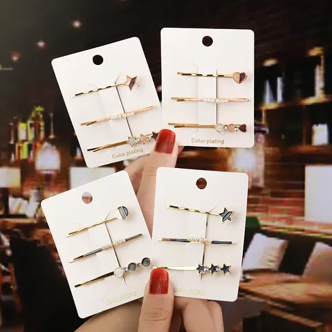 Barrette à Cheveux en Perle Artificielle Étoile Cœur Doux pour Femmes Filles Alliage Émail Épingle à Cheveux Frange Clip Latéral Élégant Mode Accessoires de Cheveux