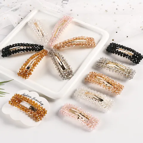 Pinzas para el Cabello BB de Estilo Coreano con Cristales de Strass para Mujer Clips Laterales de Lazo de Mariposa de Aleación Accesorios para el Cabello de Moda Boda Fiesta