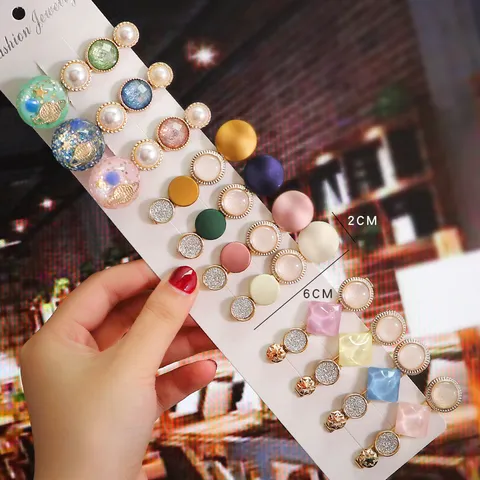 Korean Style Macaron Color Hair Clips For Women Sweet Candy Color Pearl Resin Side Clip Fashion Planet Floral Hair Accessories Jewelry Gift