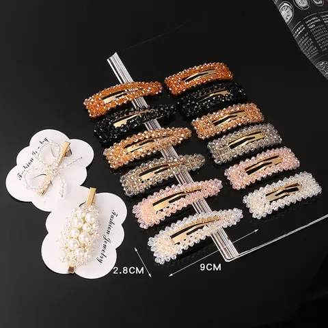 Pinzas para el Cabello BB de Estilo Coreano con Cristales de Strass para Mujer Clips Laterales de Lazo de Mariposa de Aleación Accesorios para el Cabello de Moda Boda Fiesta