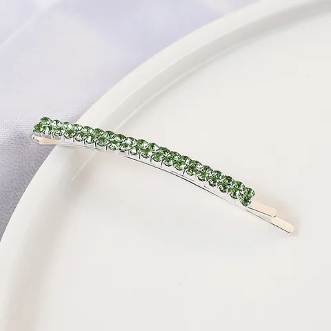 Korean Style Double Row Rhinestone Hair Clip For Women Sparkling Zinc Alloy Hair Barrette Daily Fashion Side Hair Pin Accessory