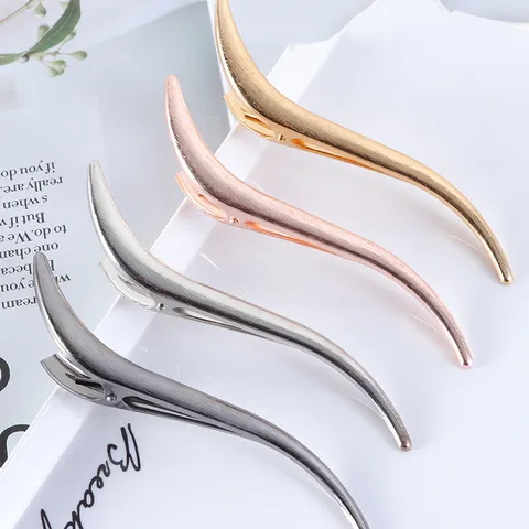 Women S-Shaped Brushed Metal Hair Clip Minimalist Duckbill Clip Hairpin Elegant Fashion Hair Accessories For Daily Styling