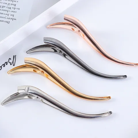 Women S-Shaped Brushed Metal Hair Clip Minimalist Duckbill Clip Hairpin Elegant Fashion Hair Accessories For Daily Styling
