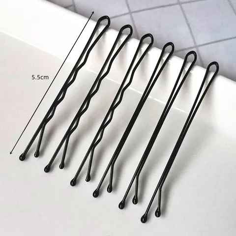 Metal Bobby Pins Set With Printed Tin Box Korean Style Wave Hair Clips For Women Girls Fashion Simple Hair Accessories