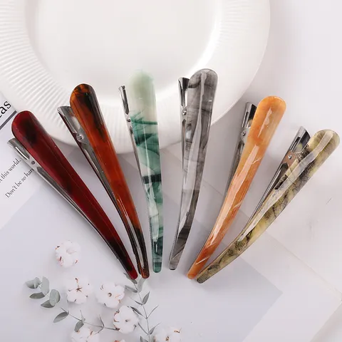 Korean Style Acetate Marble Pattern Hair Clip Elegant Horn Hair Claw For Women Minimalist Handmade Hair Styling Accessories
