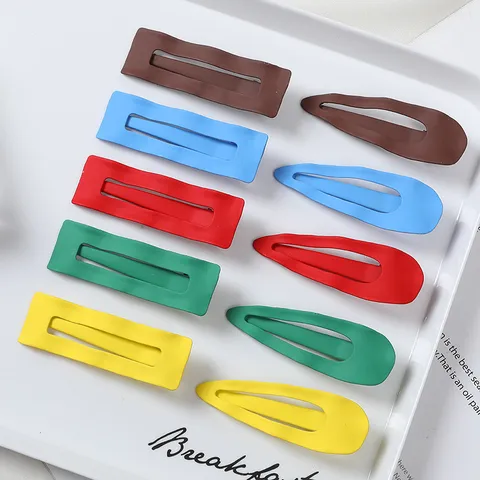 Minimalist Matte Metal Hair Clips For Women Geometric Rectangle Water Drop Duckbill Barrettes Elegant Wave Hairpins Headwear Accessories