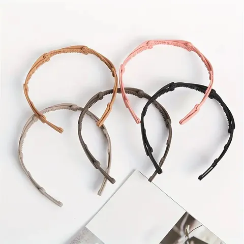 Minimalist Stretch Folding Headband Plastic Resin Solid Color Hair Hoop Chic Elegant Hair Accessories For Women Daily