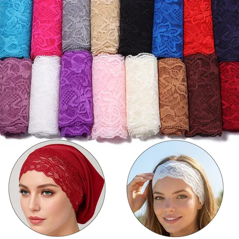 Elastischer Spitzenbesatz Floral Polyesterband Für DIY Basteln Hochzeitskleid Nähzubehör Breites Spitzenband Für Stirnbänder