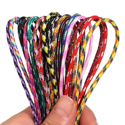 Cordón Trenzado de Poliéster Paracord para Bricolaje Hecho a Mano Artesanía Cordón de Zapato Cuerda de Sombrero Correa de Bolso Camuflaje